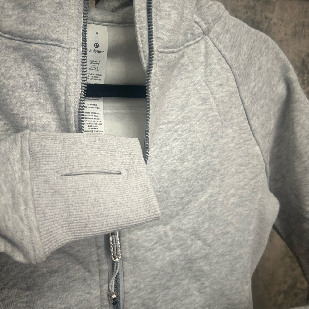 Lululemon gray jogger tracksuit set hooded zip-up jacket pants– Women’s size 4 - Picture 7 of 13
